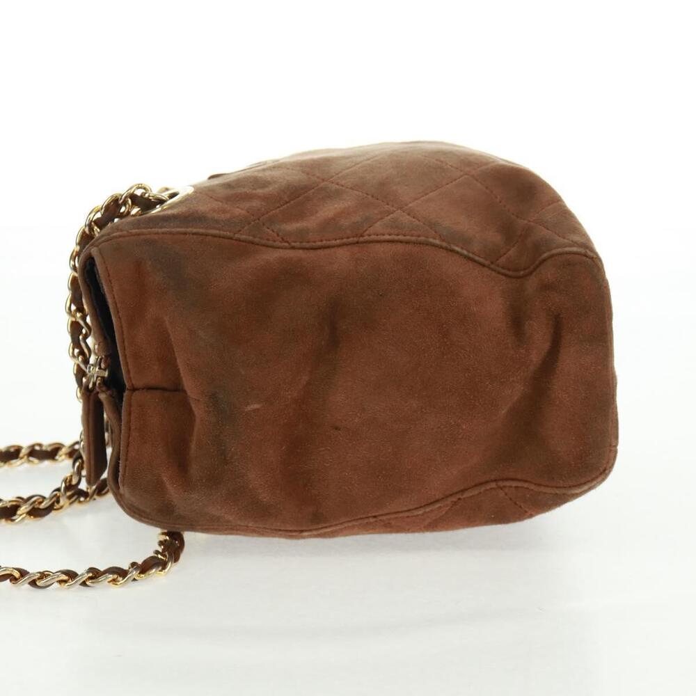 PRADA Chain Shoulder Bag Suede Brown Gold Auth ep12610 - Picture 3 of 16